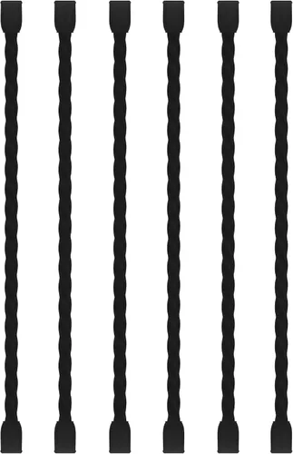 Miniatura 24 de 6 bridas de silicona de 24 pulgadas de diámetro reutilizables con núcleo de acero de 0.196 pulgadas de diámetro, lazos de torsión de goma flexibles