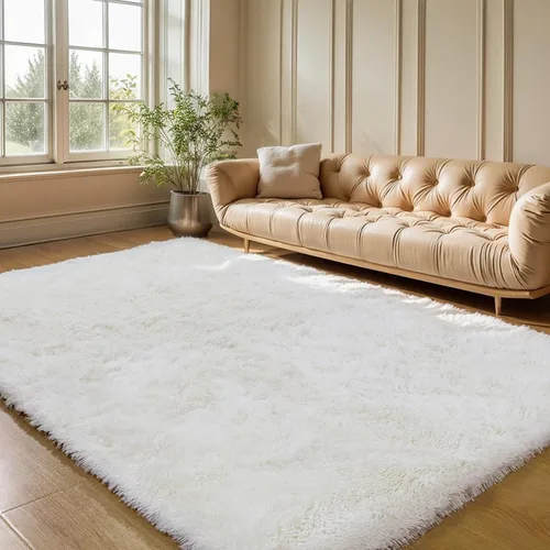 Miniatura 72 de KCHOWUA Alfombras Esponjosas y Peludas de Unicornio para Dormitorio de Niñas, 3x5 pies Lavable Antideslizante Alfombra de Área Shag Peluda para Sala