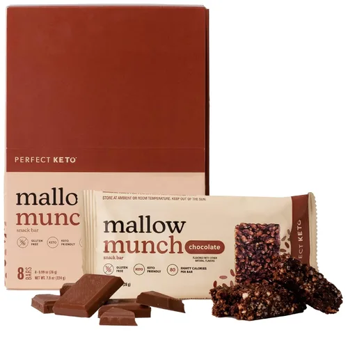 Miniatura 9 de Perfect Keto Munch de malva sin gluten, barras de cereales, barra de desayuno, sin arroz, bajo en azúcar, bajo en carbohidratos, crujiente
