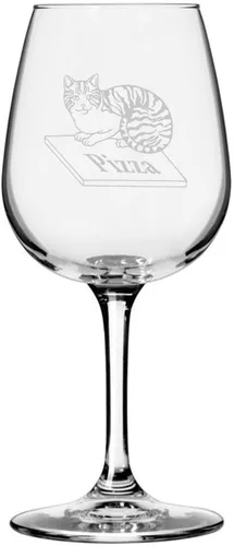 Miniatura 179 de Copa de vino de 12.75 onzas con temática de gato abisinio grabada para todo uso