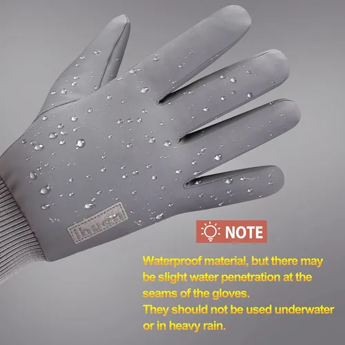 Miniatura 5 de ihuan Guantes de invierno para hombres y mujeres, guantes de clima frío para correr, ciclismo, guantes impermeables para la nieve, guantes cálidos