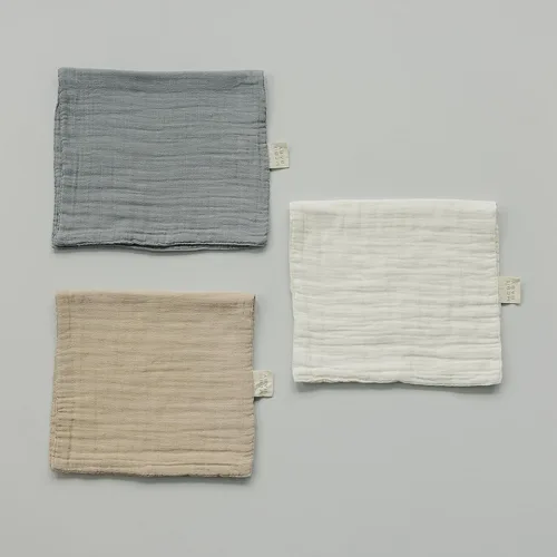 Miniatura 5 de Mebie Baby Paños para Eructar, Estampado Azul Polvoriento Paquete de 3, Juego de Paños de Muselina para Eructar para Regurgitación, Babeo y Más