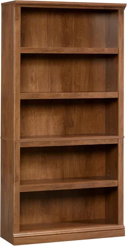 Miniatura 17 de Sauder Estantería de libros de madera de 5 niveles Librería multipropósito para oficina en casa, sala de estar, en acabado Negro Estate Estate Negro