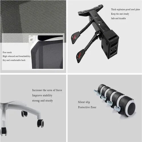 Miniatura 4 de Silla de escritorio reclinable de oficina con respaldo alto ergonómico de malla para computadora, sillas reclinables de oficina en casa
