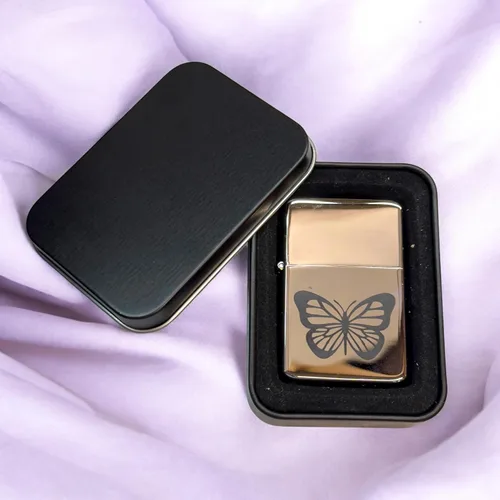 Miniatura 2 de Encendedor Monarca Mariposa Cromo