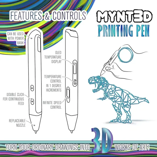 Miniatura 4 de MYNT3D Bolígrafo impresora 3d profesional con visor oled