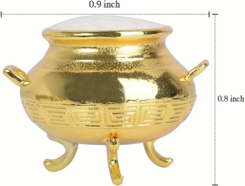 Miniatura 8 de BRTAGG La réplica del Arca de la Alianza, estatua bañada en oro con contenido, Vara de Aarón/Maná/Piedra de los Diez Mandamientos (Pequeño)