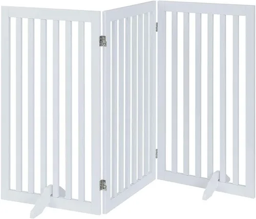 Miniatura 33 de unipaws Puerta para mascotas de pie libre de 24 pulgadas de alto para perros y gatos, puertas de madera para puerta, escaleras, valla plegable