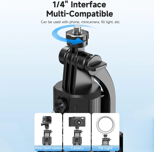 Miniatura 7 de Andoer Trípode de seguimiento automático de cara de 64 pulgadas con soporte, trípode de seguimiento de rotación de 360° con control remoto y control
