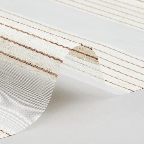 Miniatura 3 de Tonature Persianas de cebra tejidas naturales para ventanas, persianas enrollables inalámbricas para filtrar la luz, tela de doble capa para puerta