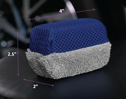 Miniatura 6 de VIKING Esponjas aplicadoras de brillo de neumáticos, malla multiusos y almohadilla aplicadora de microfibra para detalles de automóviles, azul