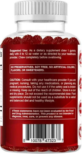 Miniatura 9 de Gomitas con complejo de vitamina B de Vitamatic con vitamina C e inositol - Sabor natural a fresa - 60 gomitas (3 botellas)