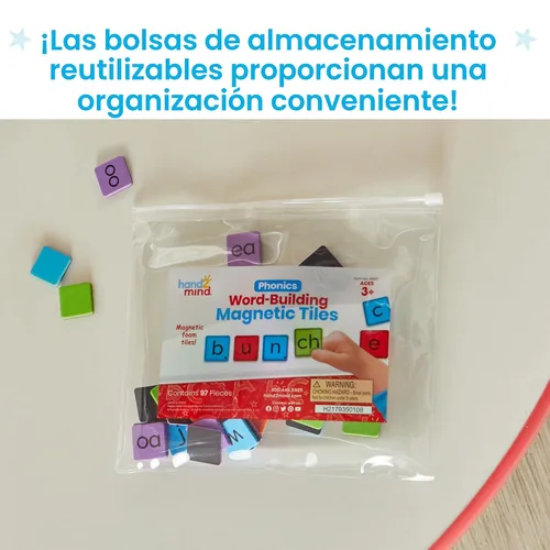 Miniatura 6 de hand2mind Phonics - Azulejos magnéticos de letras para construcción de palabras, reconocimiento de letras para jardín de infantes, sonidos