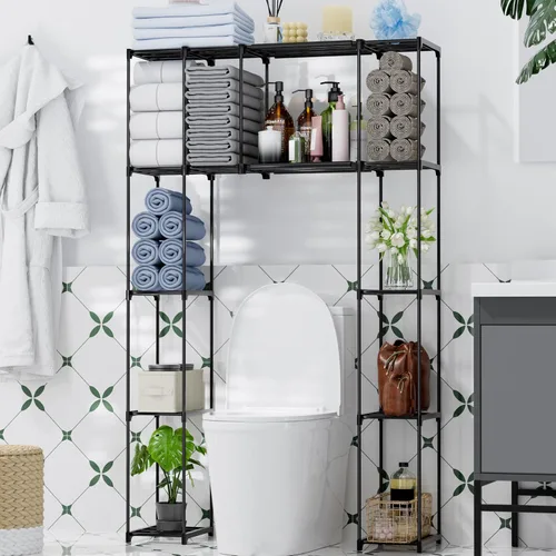 PPN Gabinete de almacenamiento sobre el inodoro, organizador de baño premium y estantes de almacenamiento para espacios pequeños, unidades de