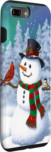 Miniatura 18 de Funda para iPhone 17 con diseño de muñeco de nieve y pájaros en invierno
