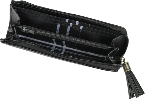 Miniatura 3 de Bioworld Cartera de diseñador de Harry Potter Hogwarts Casas con cremallera de estilo clutch de cuero sintético para mujeres, Hogwarts, Talla única