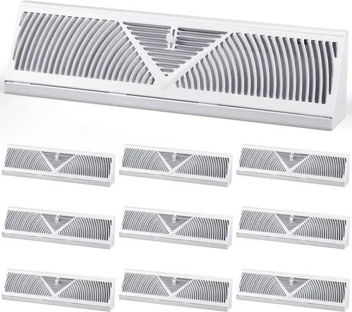 Miniatura 17 de Yaocom Paquete de 2 Rejillas de Registro de Zócalo Tamaño de Abertura de Conducto de 15 Pulgadas Cubiertas de Ventilación para Difusor de Piso