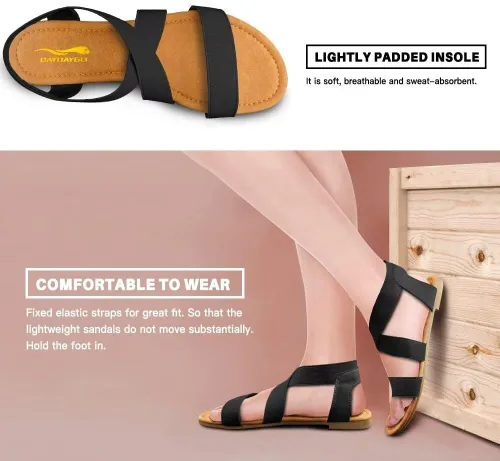 Miniatura 5 de DAYDAYGO - Sandalias planas elásticas para mujer