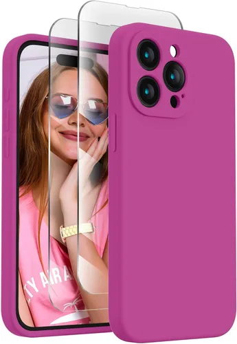 FireNova Funda diseñada para iPhone 15 Pro, funda de silicona mejorada [protección de cámara], forro interior de microfibra suave antiarañazos, 6.1