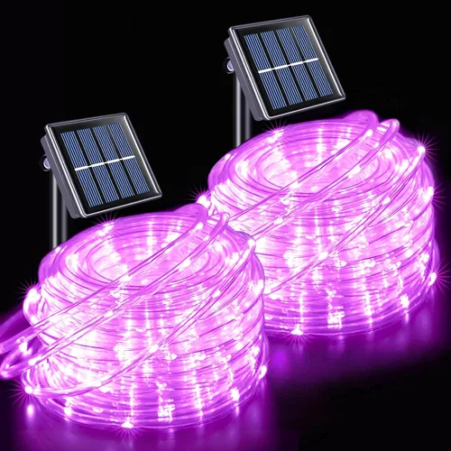 Miniatura 10 de JMEXSUSS - 100 luces LED solares de cuerda para exteriores, impermeables, 33 pies, luces solares para trampolín con clasificación IP65, 8 modos