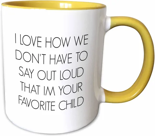 Miniatura 10 de 3dRose I Love How We Don't Have to Say Out Loud I'm Your Favorite Child - Taza de dos tonos, 11 onzas, color negro