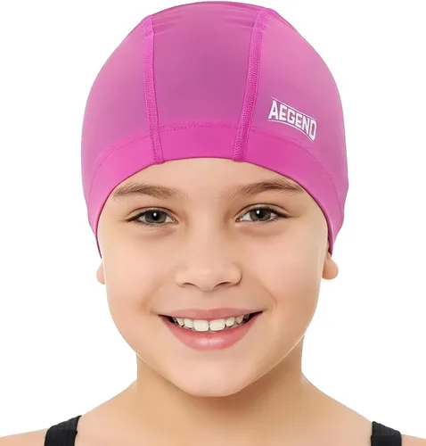 Miniatura 21 de Aegend Gorro de natación de tela, capa impermeable de silicona, gorra de natación de tela transpirable, mantiene el cabello seco con alta
