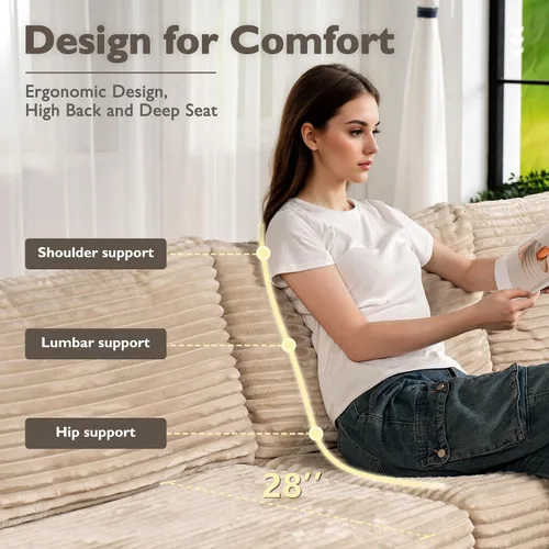 Miniatura 4 de Sofá Seccional Modular Sofá Nube - Sofás Seccionales Cómodos de Gran Tamaño en Forma de L para Sala de Estar, Sofá Cama Sleeper Convertible