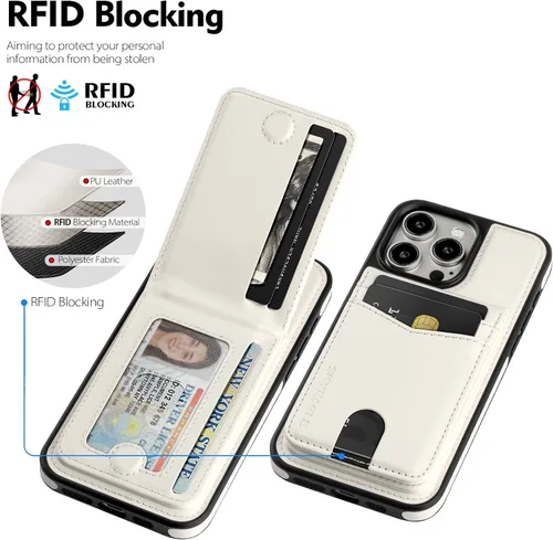 Miniatura 3 de SkyEagle Magsafe - Funda magnética 2 en 1 desmontable para iPhone 11 Pro Max con tarjetero, para mujeres y hombres, piel sintética con bloqueo RFID