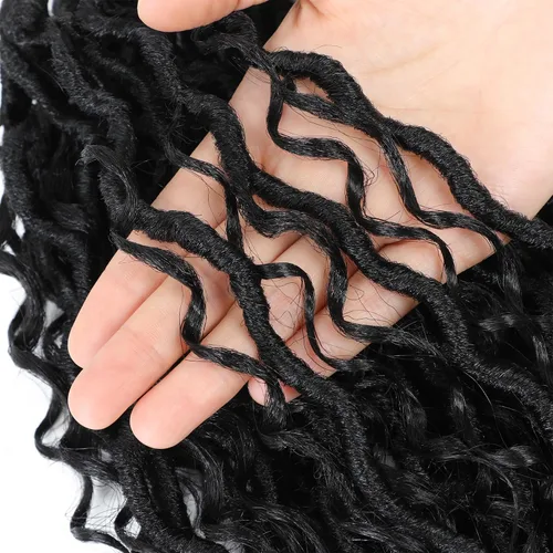Miniatura 6 de 8 paquetes de cabello de ganchillo para mujeres negras, cabello de ganchillo Goddess Locs, Goddess Faux Locs con trenzas rizadas