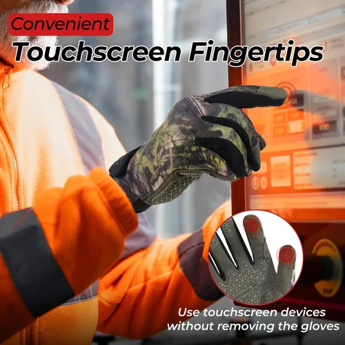 Miniatura 4 de HANDLANDY Guantes de trabajo para hombre y mujer, guantes de trabajo de mecánicos de uso general con pantalla táctil, guantes de trabajo flexibles