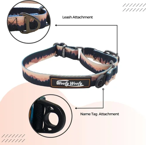 Miniatura 2 de Martingale - Collar de perro sin hebilla, a prueba de escapes, collar de perro de entrenamiento de seguridad, estampado de bosque, crepúsculo