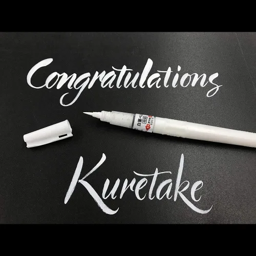 Miniatura 3 de Kuretake Zig Fude - Rotulador de punta fina, tinta blanca recargable, para caligrafía, manga, dibujo, profesional, artista, fabricado en Japón