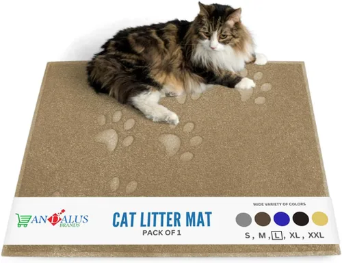 Miniatura 28 de Andalus Tapete Pequeño para Arena de Gatos, Paquete de 1 - Impermeable, Antideslizante y Fácil de Limpiar, Tapete para Caja de Arena de Gatos