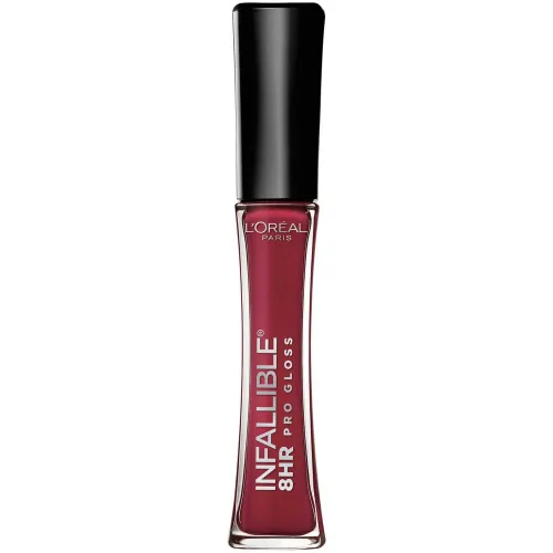L'Oreal Paris Makeup Infallible Brillo Labial Hidratante de 8 Horas, Glistening Berry, 0.21 Fl Oz Baya brillante