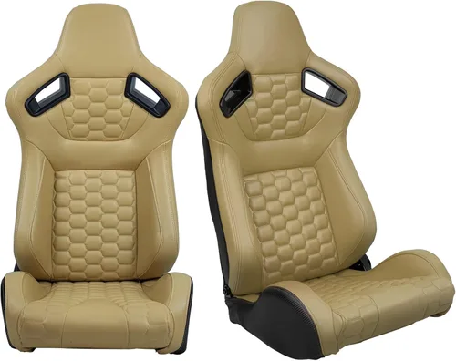 FREEMOTOR802 Asientos Universales de Carreras, Asientos Deportivos Reclinables con Deslizadores de Doble Bloqueo Ajustables, 1 Par (Lado del