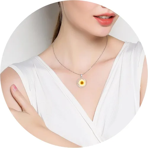 Miniatura 60 de Pressed Flower Necklace Gift for Women Personalized Handmade Necklaces Birth Flower Necklace