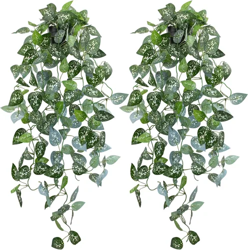 Miniatura 23 de LOYWREE Plantas Artificiales de 35.4 Pulgadas en Maceta Negra Plantas Colgantes Falsas Realistas en Maceta con Hiedra Artificial y Pothos - Ideal