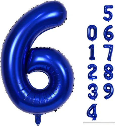 Miniatura 128 de Globo dorado champán con el número 5, globos de aluminio autoinflables grandes de 40 pulgadas del 0 al 9, globo de helio digital 5 dorado claro