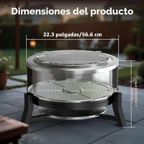 Miniatura 9 de BALI OUTDOORS Chimenea sin humo de 22 pulgadas para exteriores, fogata al aire libre con bandeja de cenizas, hoguera portátil para leña