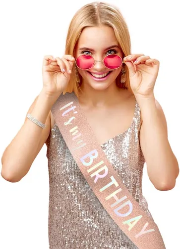 Miniatura 7 de Banda de cumpleaños – Banda «It's My Birthday» – Decoraciones de cumpleaños para mujeres, cumpleaños, niñas, accesorios de cumpleaños, decoraciones