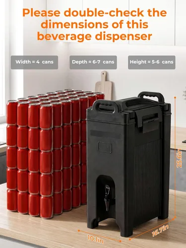 Miniatura 3 de Dispensador de bebidas aislado de 5 galones, dispensador comercial de bebidas calientes/frías para cafeterías, fiestas grandes, reuniones