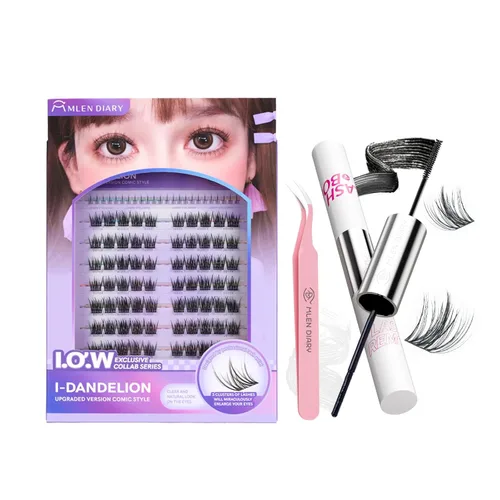 Miniatura 10 de MLEN DIARY 132 racimos de pestañas de ojo de zorro, pestañas de ojo de gato, extensiones de pestañas individuales con pestañas inferiores, rizo 4D