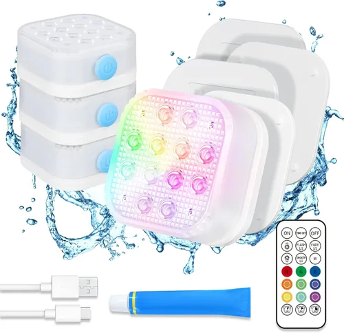 Miniatura 8 de Homly - Luces para piscina LED recargables sumergibles con control inalámbrico por APP, luces LED inteligentes subacuáticas impermeables
