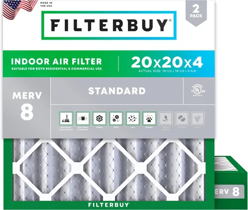 Miniatura 113 de Filterbuy Filtro de aire MERV 8 de 8 x 14 x 1 pulgadas para defensa contra el polvo y las alergias (paquete de 2), filtros electrostáticos plisados