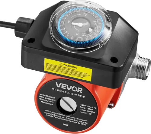Miniatura 9 de VEVOR Bomba de recirculación de agua caliente, con temporizador, kit de bomba de recirculación instantánea de 10 GPM, sistema de circulación, 0.13