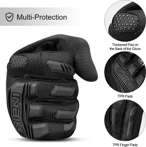 Miniatura 4 de INBIKE Guantes MTB para ciclismo de montaña Sirven para pantalla táctil con acolchado de etilvinilacetato grueso y protección de nudillos de caucho