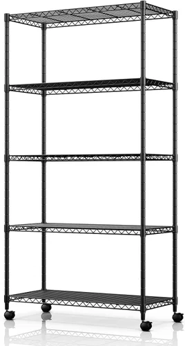Miniatura 13 de YSSOA - Estantería de almacenamiento resistente de 4 niveles, cromada, 35 pulgadas de largo x 17.7 pulgadas de ancho x 61 pulgadas de alto Cromo