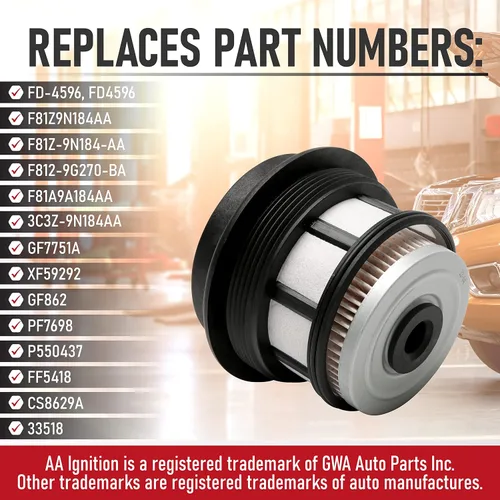 Miniatura 3 de Elemento de filtro de combustible de repuesto, compatible con vehículos Ford - 1999-2003 E350, E450, E550, F250, F350, F450, F550 Super Duty