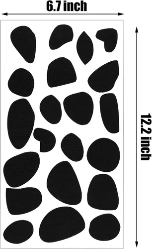 Miniatura 7 de Tatuo 6 hojas de almohadillas adhesivas negras de fieltro para disfraz de dálmata, manchas de dálmata, calcomanías para fiestas de bricolaje