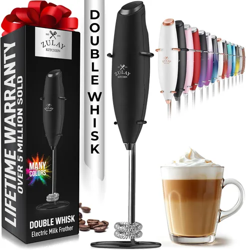 Miniatura 407 de Zulay Milk Boss Espumador de leche potente manual, hace espuma para latte, batidor para mezclar bebidas, café, miniespumador para capuchino, frappé